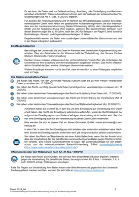 Informationen zum Datenschutz nach DSGVO 2