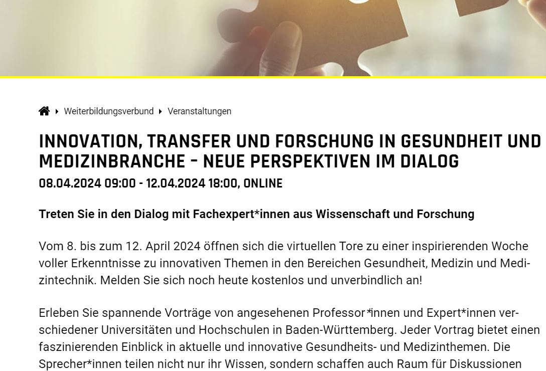 Weltgesundheitstag 7.April: Dialogforum der Universitäten findet online statt